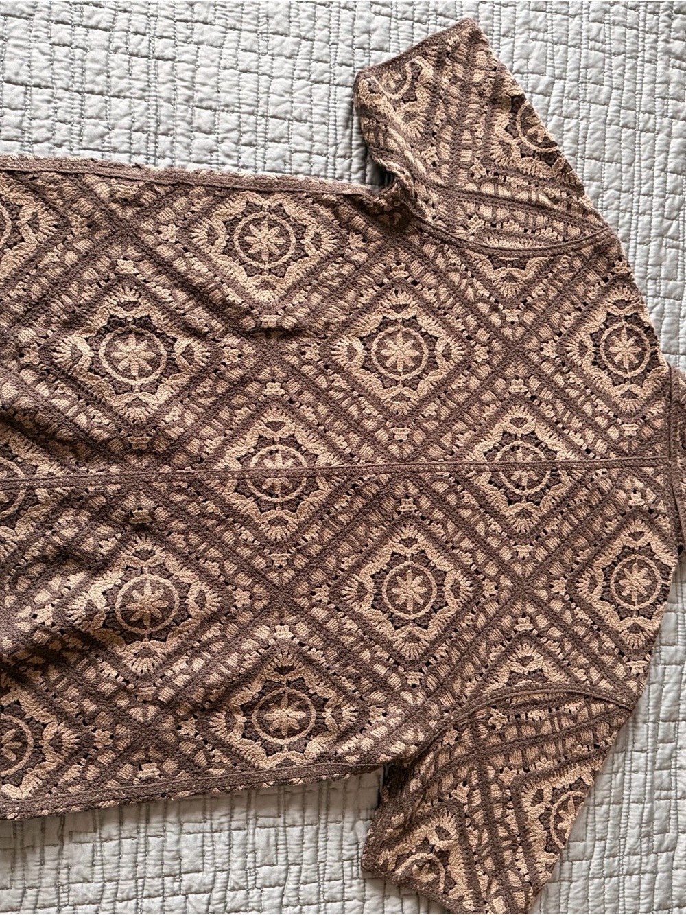 Abercrombie & Fitch Brown Crochet Shirt - Picture 5 of 5